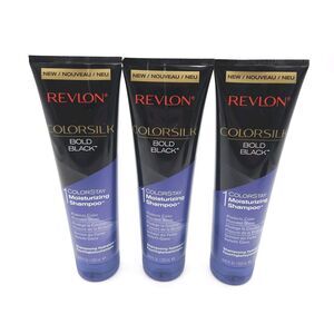 Lot Of 3 Revlon Colorsilk Bold Black 1 ColorStay Moisturizing Shampoo 8.45 fl oz
